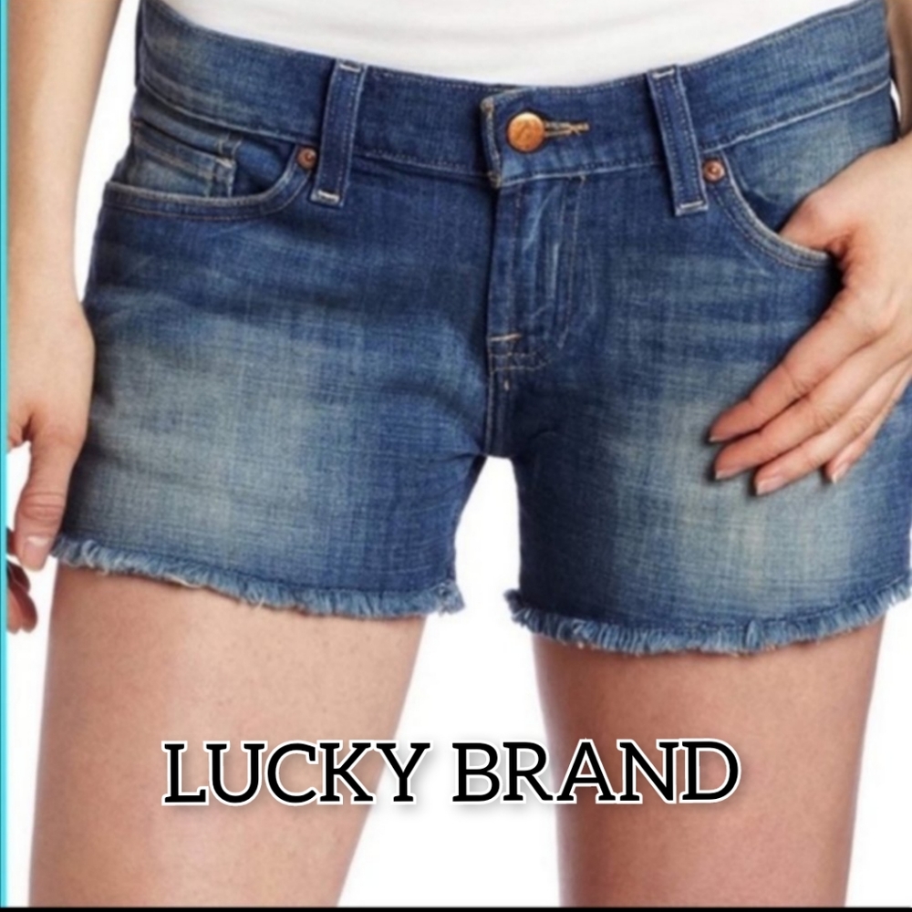 🔴 LUCKY BRAND 'Riley Short' Raw Hem Jean Shorts